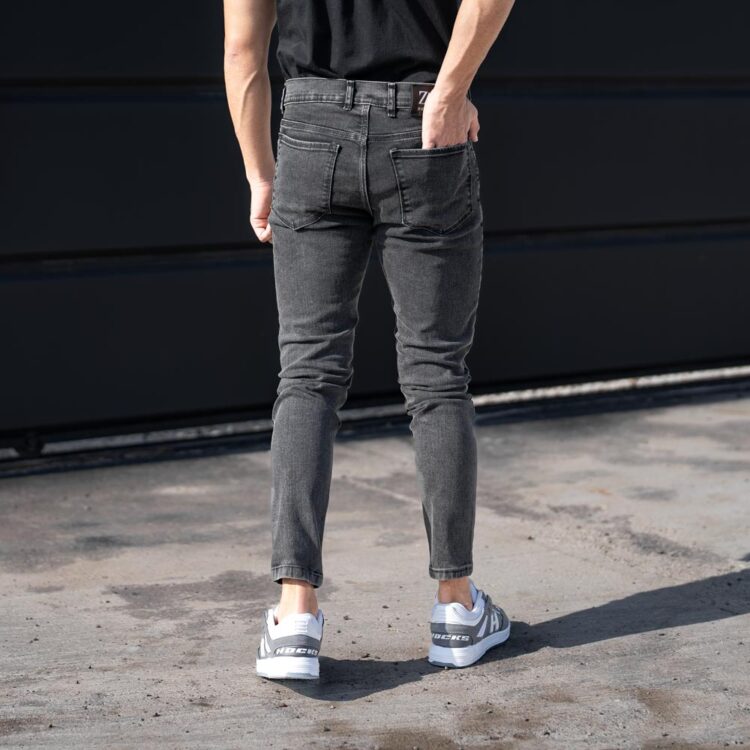 شلوار جین مردانه مام ذغالی کد 23927