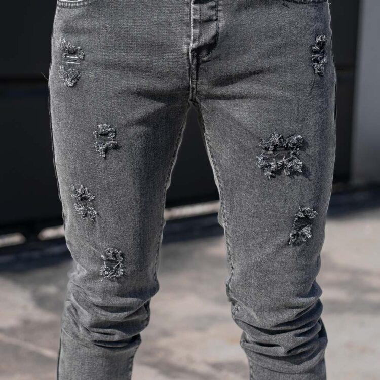 شلوار جین مردانه مام ذغالی کد 23927