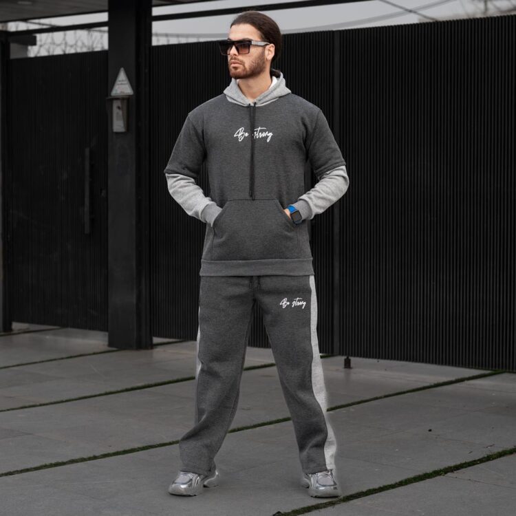 ست هودی و شلوار مردانه BE STRONG کد 24066