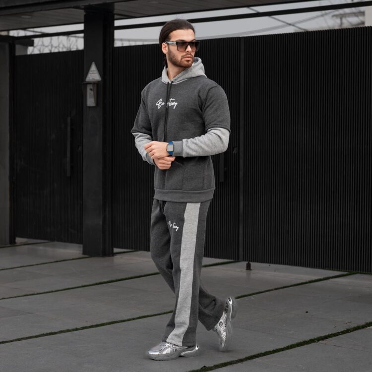 ست هودی و شلوار مردانه BE STRONG کد 24066