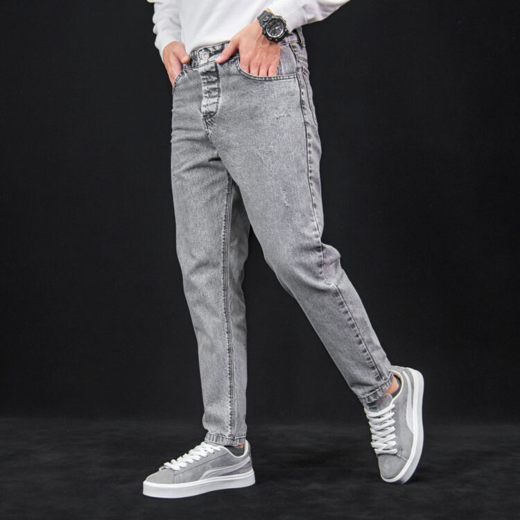 شلوار جین مردانه مام خاکستری کد 24214