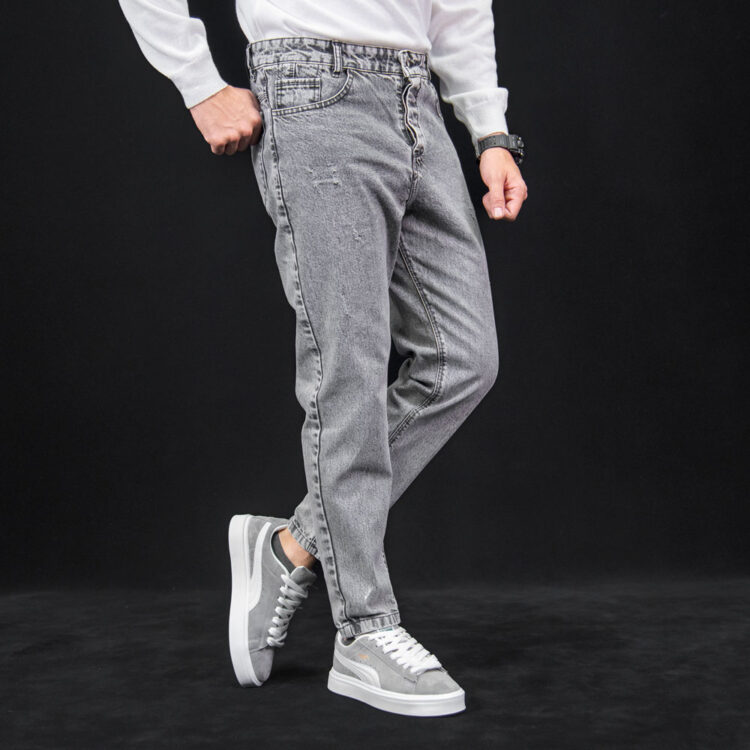 شلوار جین مردانه مام خاکستری کد 24214