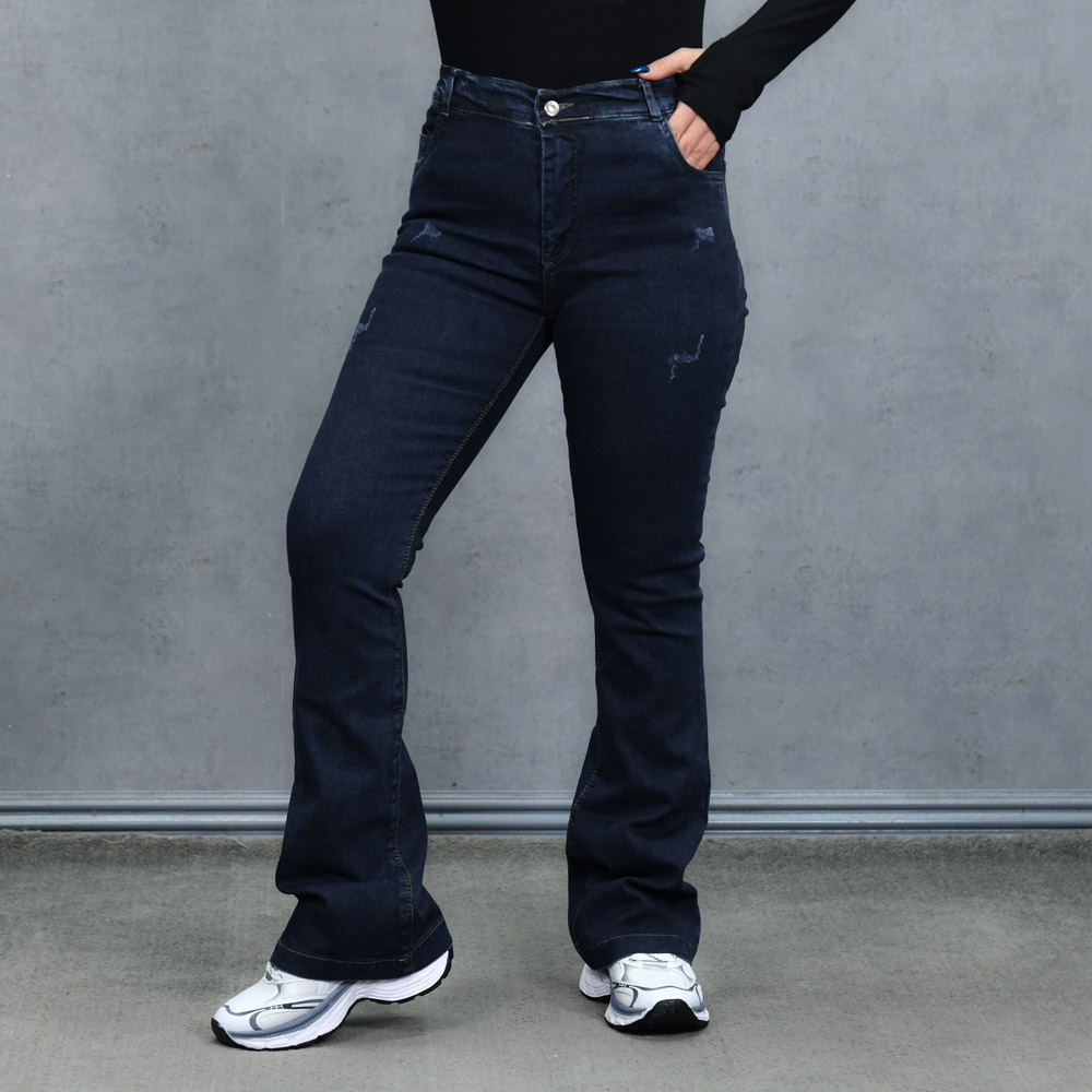 شلوار جین بوتکات دخترانه آبی نفتی کد 24433