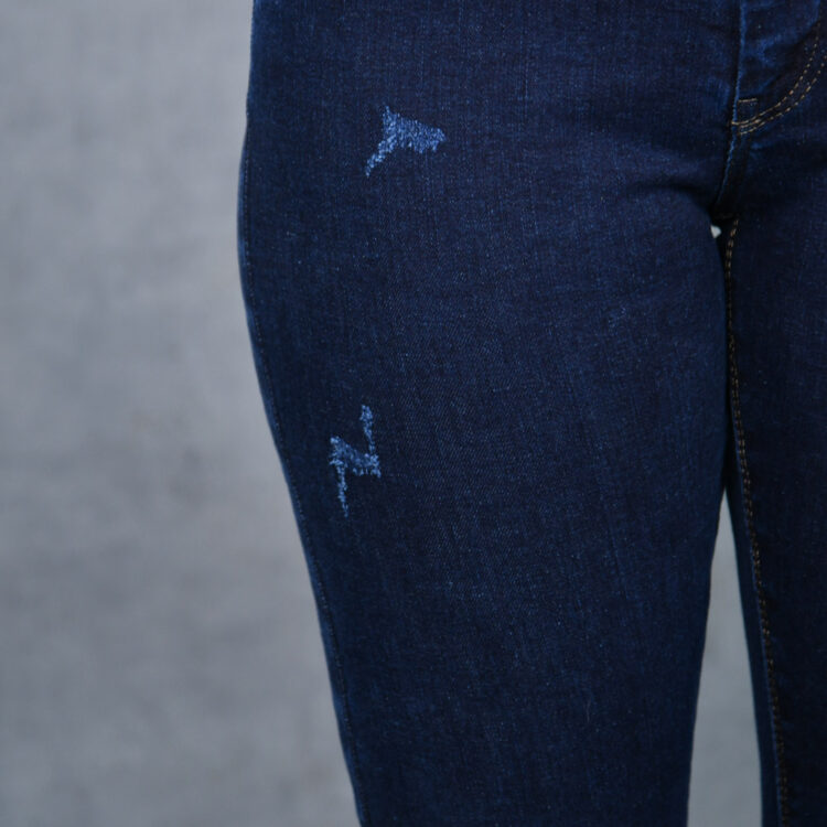 شلوار جین بوتکات دخترانه آبی نفتی کد 24433