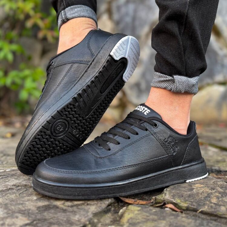 کتانی مردانه لاگوست مشکی کد 24372