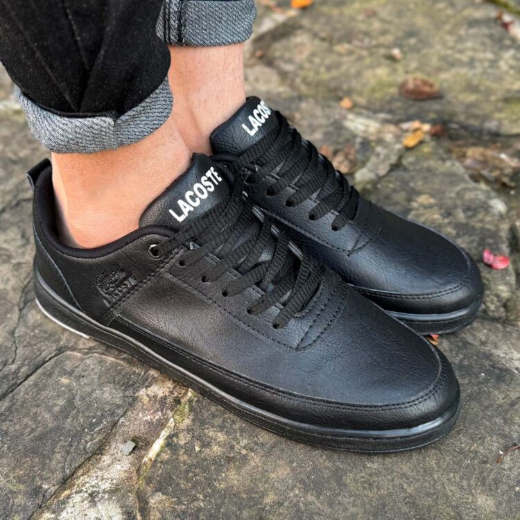 کتانی مردانه لاگوست مشکی کد 24372