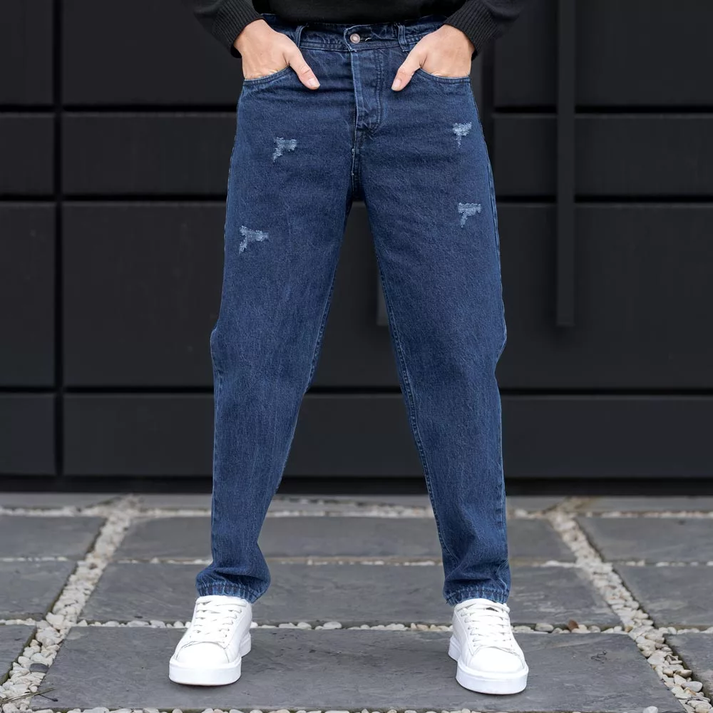 شلوار جین مام مردانه آبی تیره کد 24577