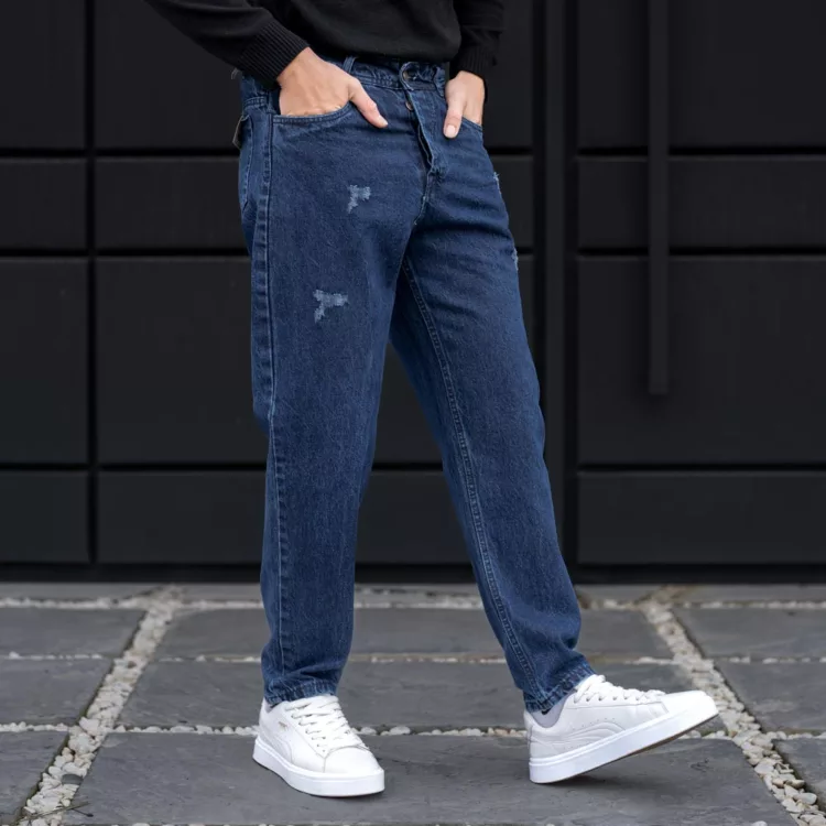 شلوار جین مام مردانه آبی تیره کد 24577