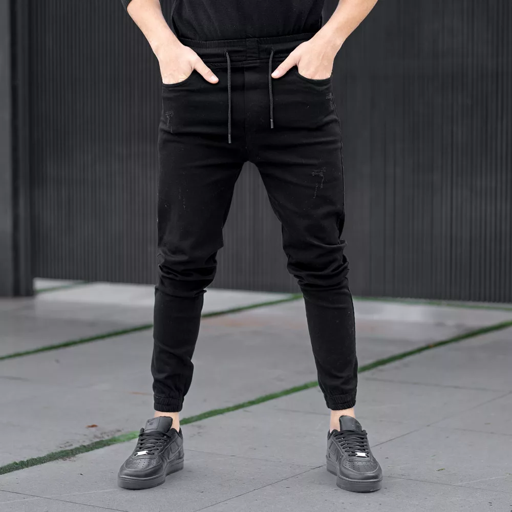 شلوار جین اسلش مردانه مشکی کد 24688