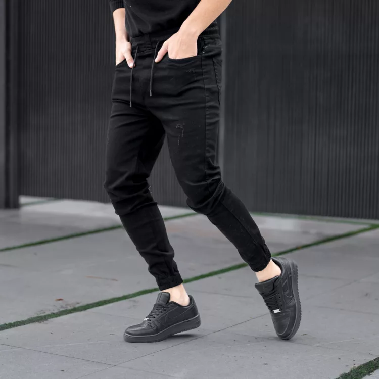 شلوار جین اسلش مردانه مشکی کد 24688