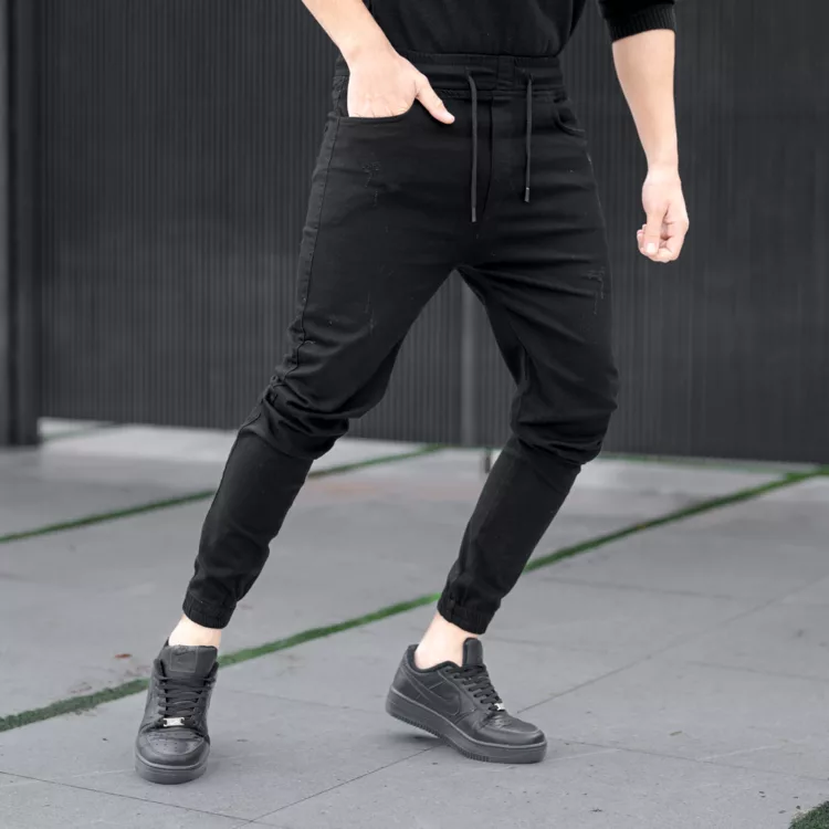 شلوار جین اسلش مردانه مشکی کد 24688