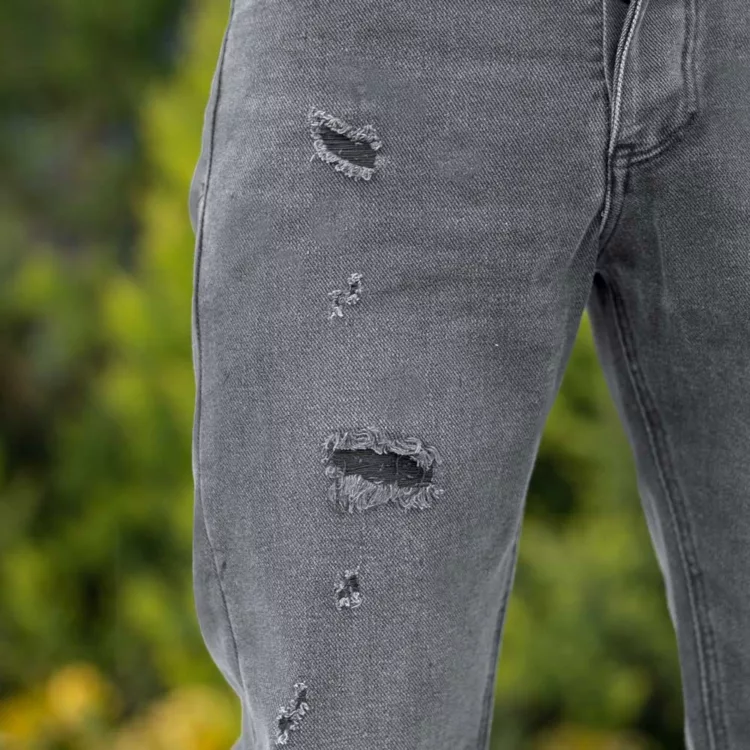 شلوار جین مام مردانه ذغالی کد 24686