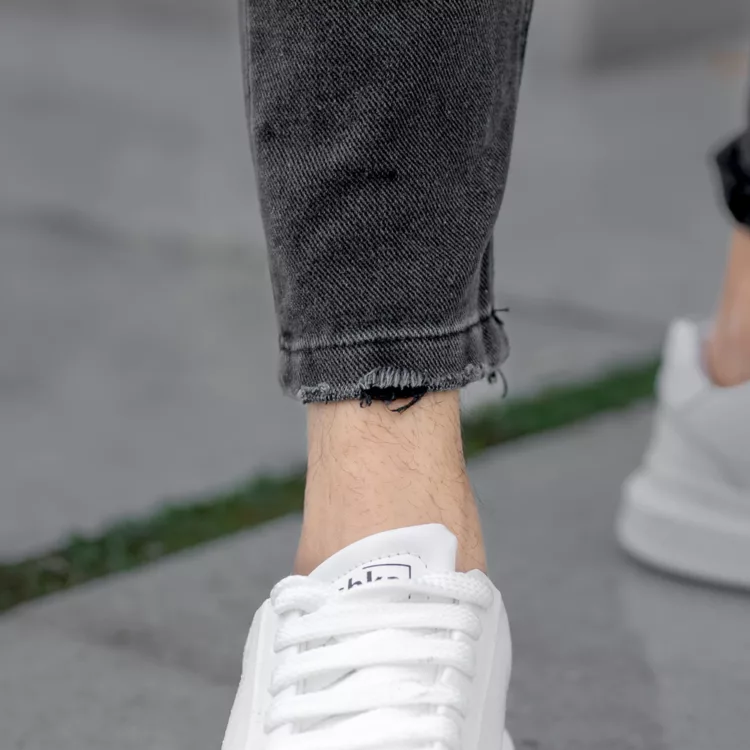 شلوار جین مام مردانه ذغالی کد 24686