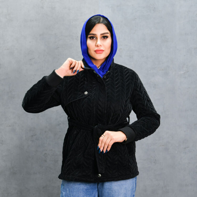 کاپشن دخترانه مشکی کد 24569