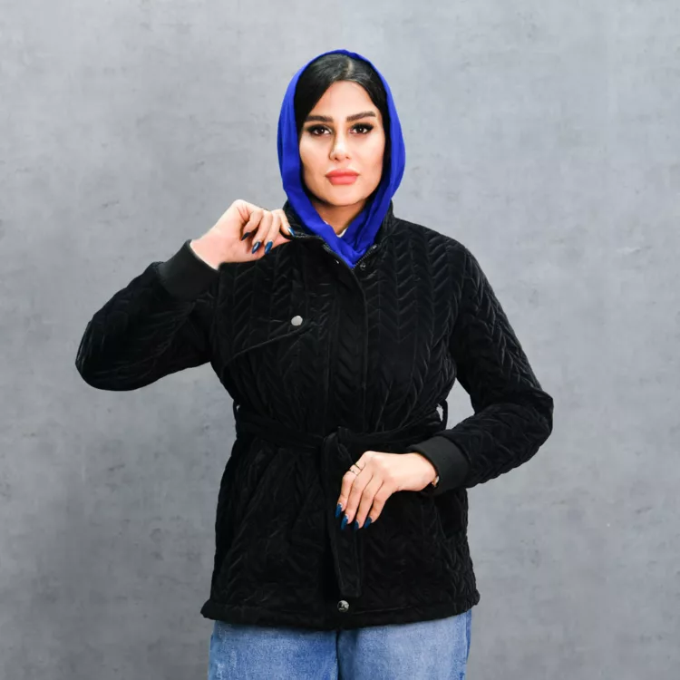 کاپشن دخترانه مشکی کد 24569