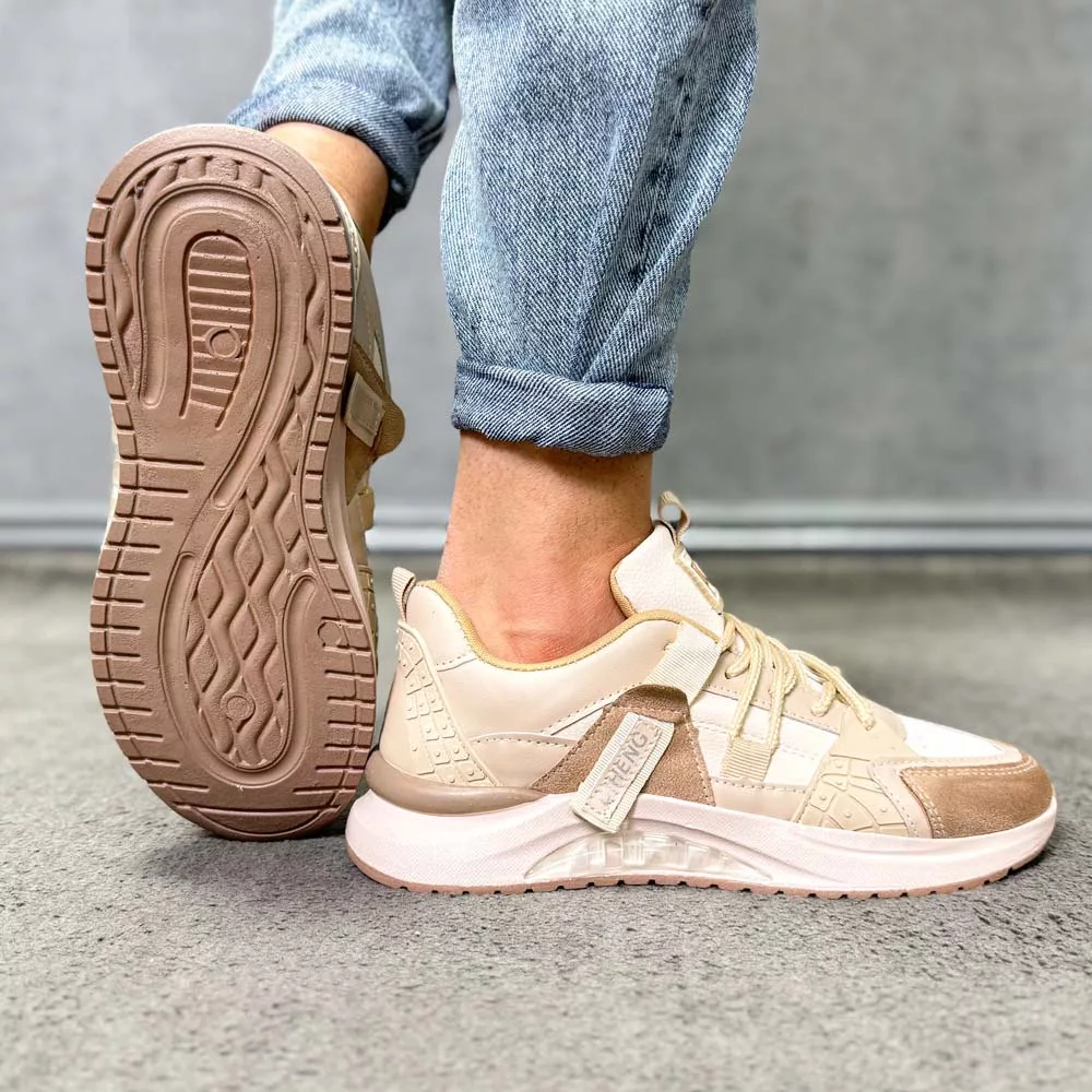 کتانی مردانه DIHENG کرم کد 24647