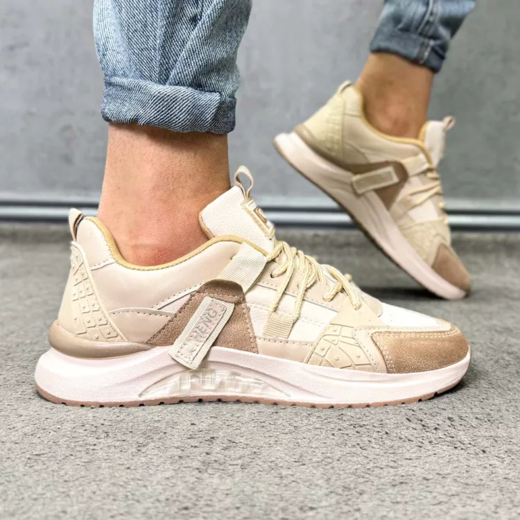 کتانی مردانه DIHENG کرم کد 24647