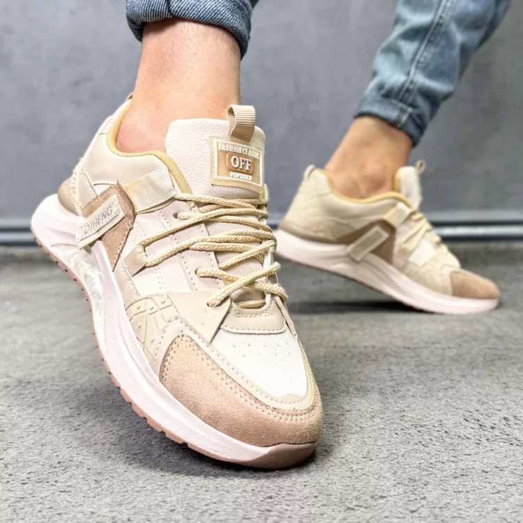 کتانی مردانه DIHENG کرم کد 24647