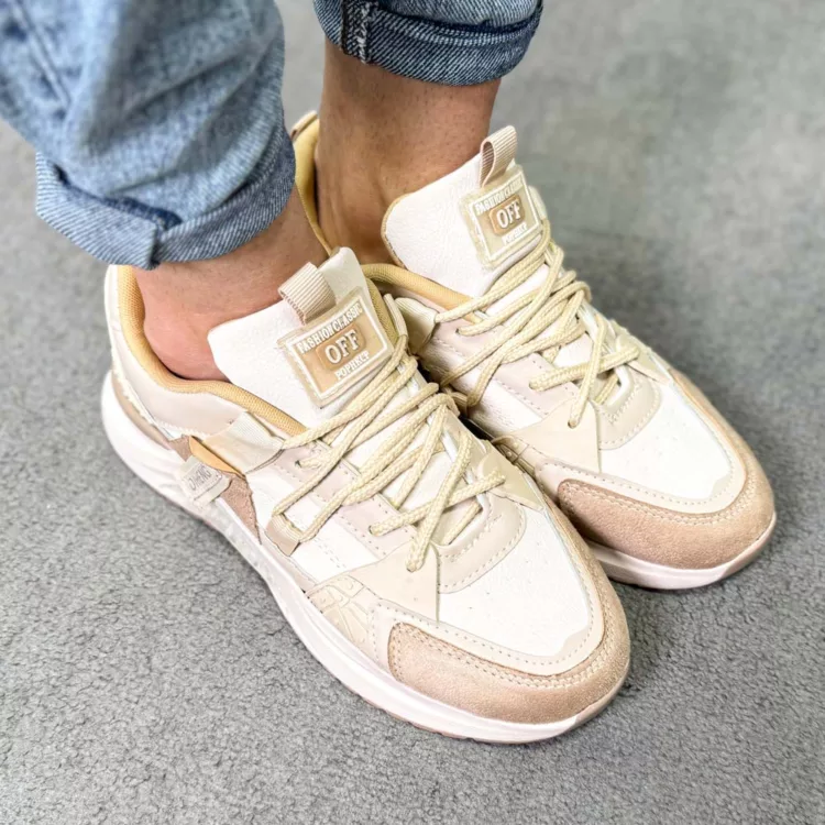 کتانی مردانه DIHENG کرم کد 24647