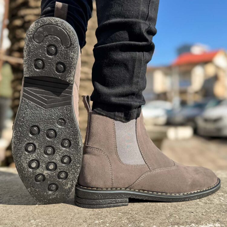 بوت مردانه چلسی خاکستری کد 10175
