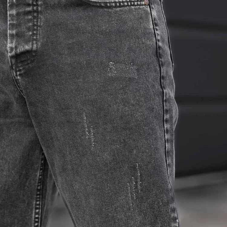 شلوار جین بگ مردانه ذغالی کد 24830