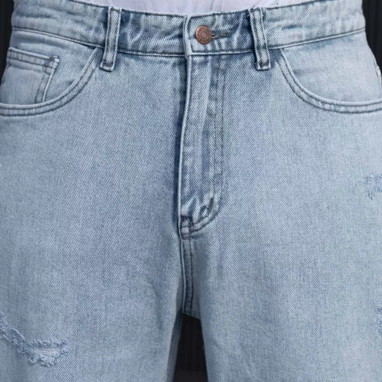 شلوار جین بگ مردانه آبی روشن کد 25203