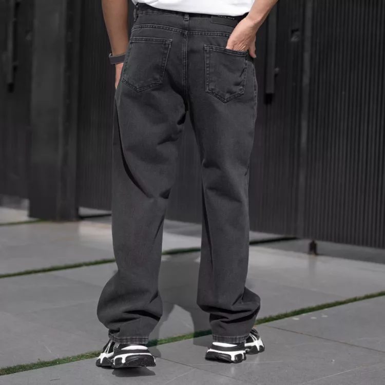 شلوار جین بگ مردانه ذغالی کد 25200