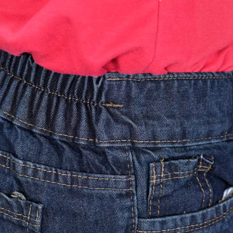 شلوار جین واید لگ دخترانه سرمه ای کد 25089