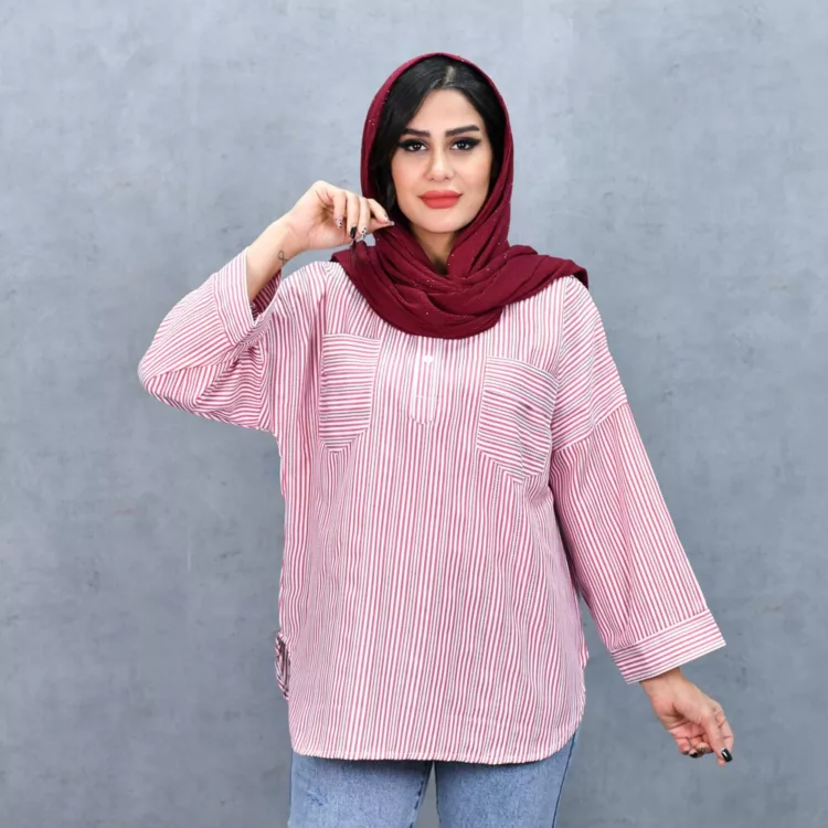 مانتو دخترانه راه راه کد 25027