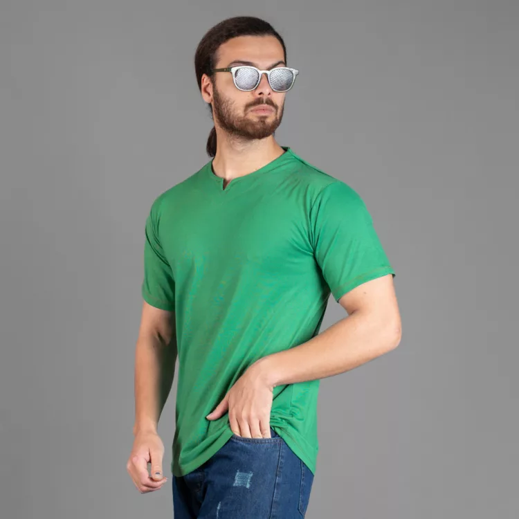 تیشرت مردانه یقه کوبایی کد 15700