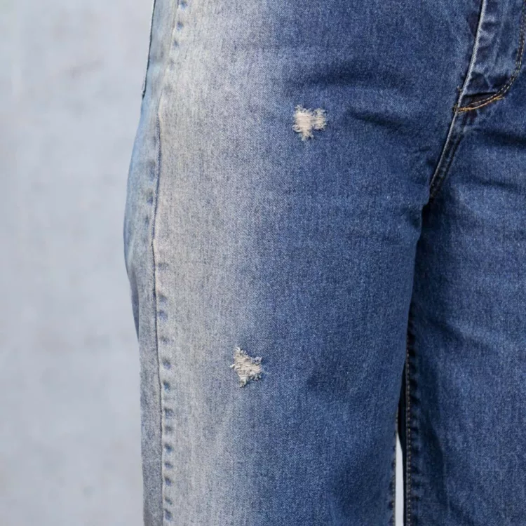 شلوار جین دخترانه وایدلِگ آبی کد 25153