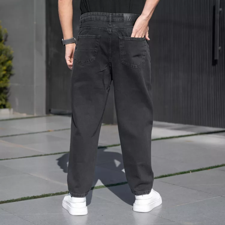 شلوار جین مردانه مام ذغالی کد 25263