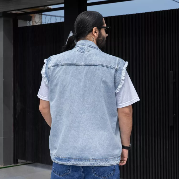 ژیله جین مردانه آبی روشن کد 25402