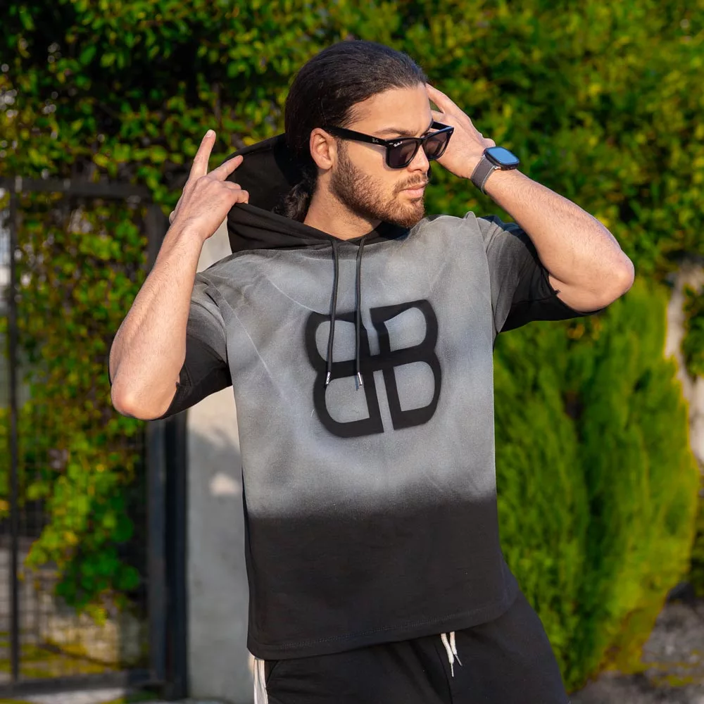 تیشرت مردانه کلاهدار کد 25399