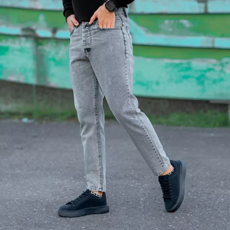 شلوار جین مام مردانه خاکستری کد 25529