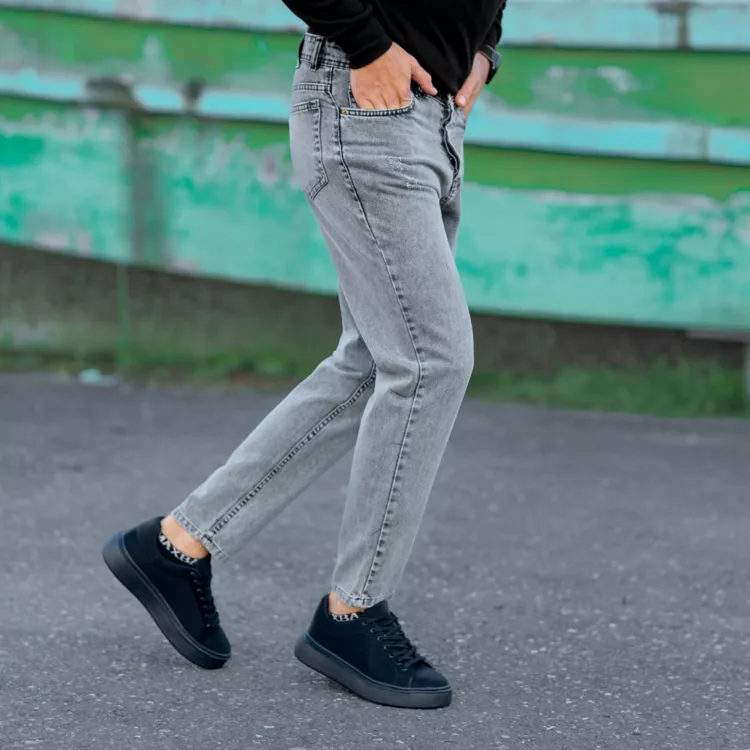 شلوار جین مام مردانه خاکستری کد 25529