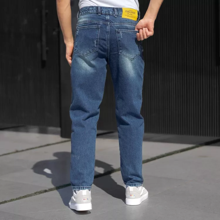 شلوار جین مردانه مام آبی تیره کد 25622