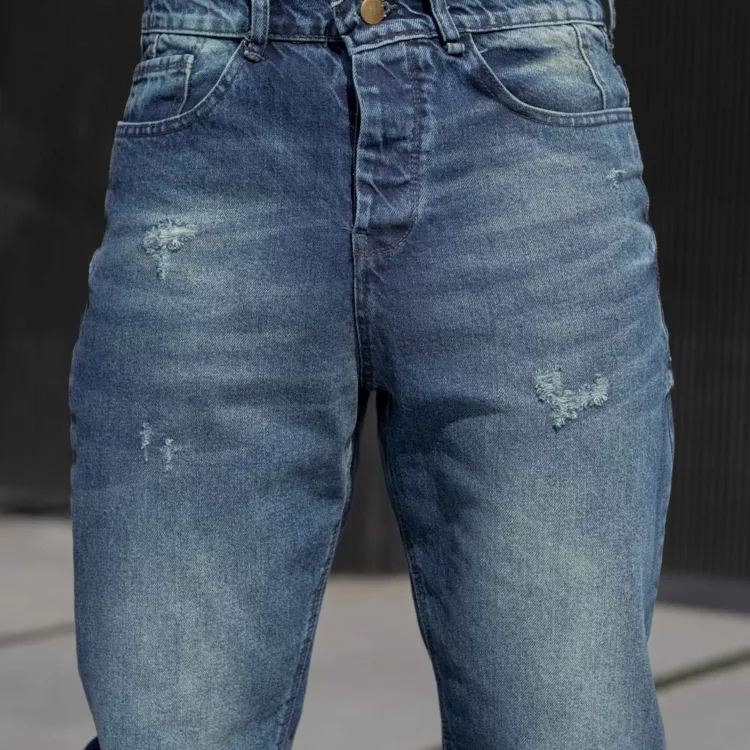 شلوار جین مردانه مام آبی تیره کد 25622