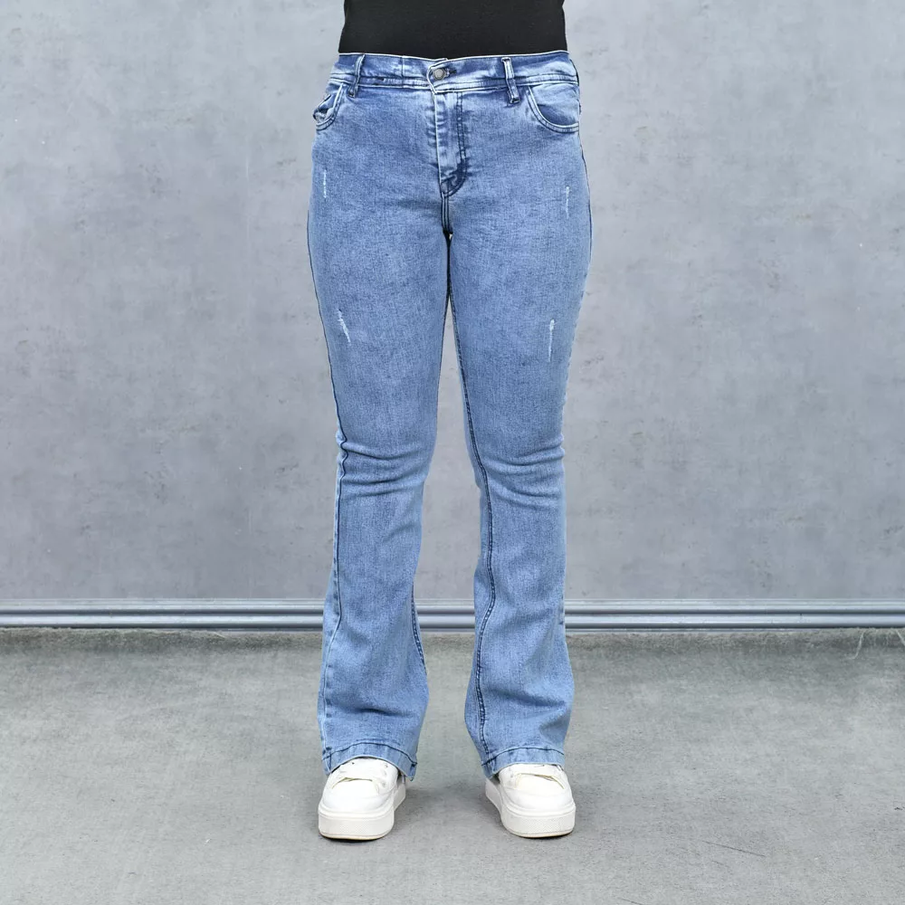 شلوار جین دخترانه دمپا آبی کد25237