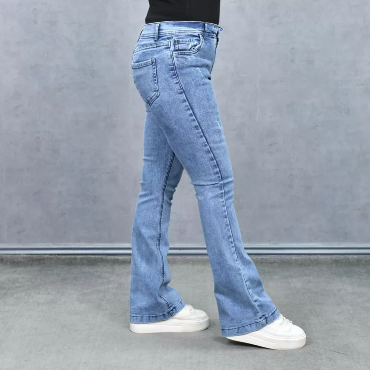 شلوار جین دخترانه دمپا آبی کد25237