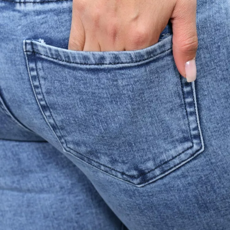 شلوار جین دخترانه دمپا آبی کد25237