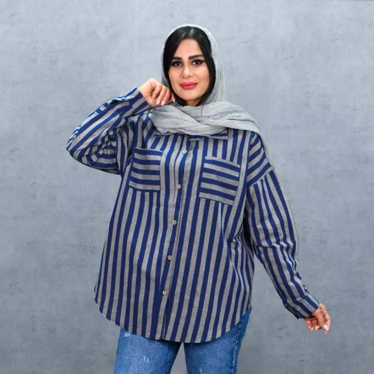 مانتو دخترانه راه راه کد 25355