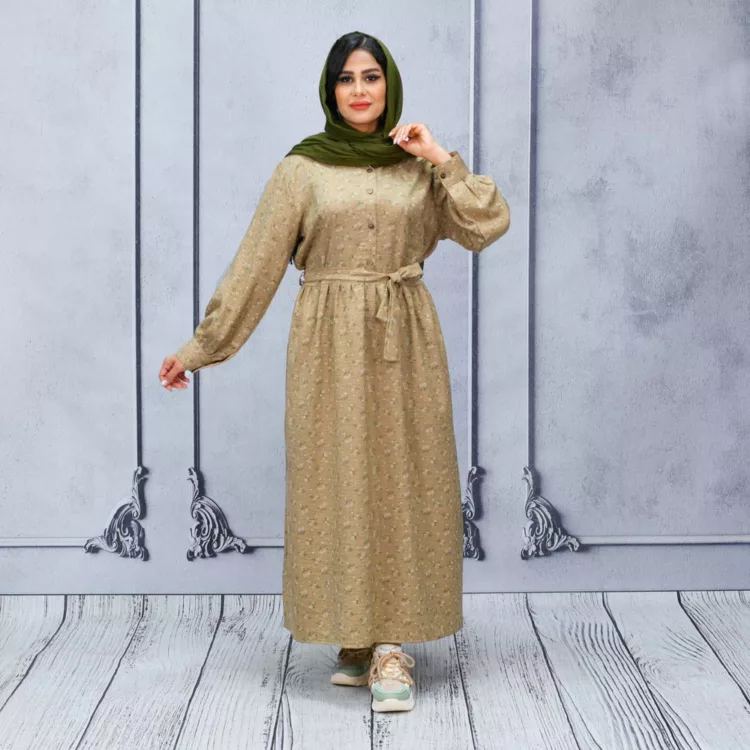 پیراهن بلند دخترانه گلدار کد 25442