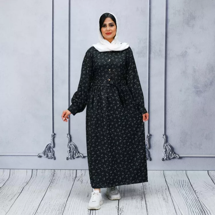 پیراهن بلند دخترانه گلدار کد 25442