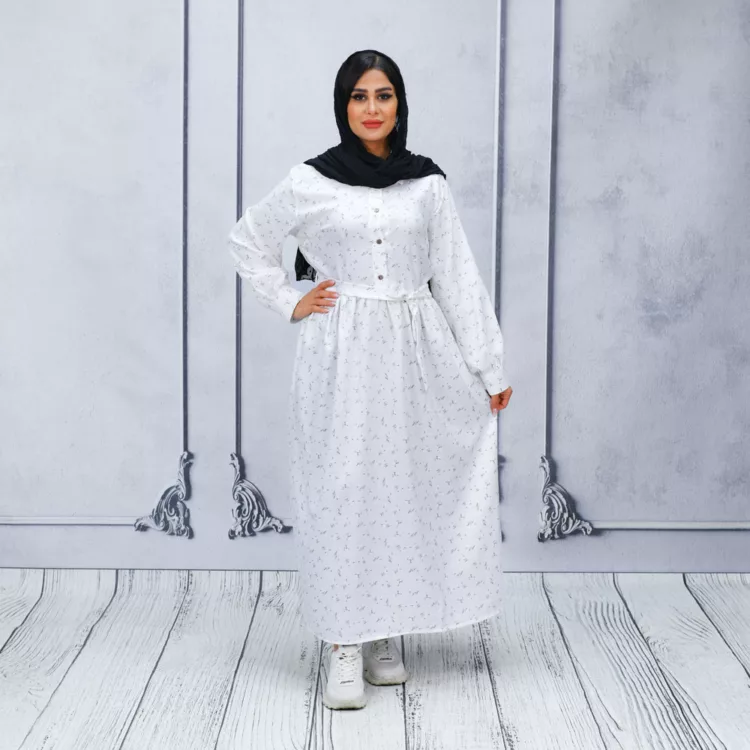 پیراهن بلند دخترانه گلدار کد 25442