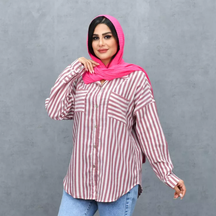 مانتو دخترانه راه راه کد 25354
