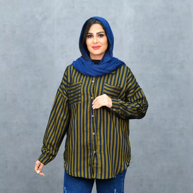 مانتو دخترانه راه راه کد 25354
