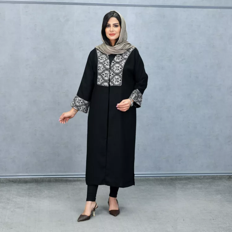 مانتو بلند مشکی کد 25708