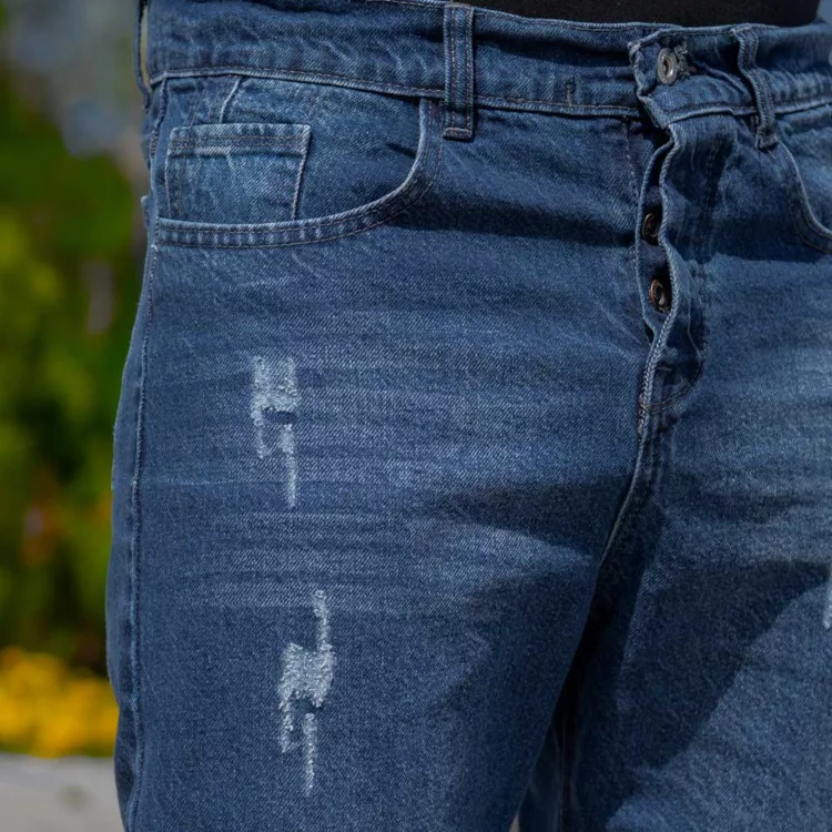 شلوار جین مردانه مام آبی کد 25744