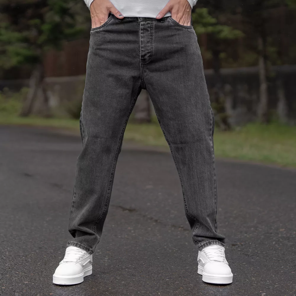 شلوار جین مردانه مام ذغالی کد 25799